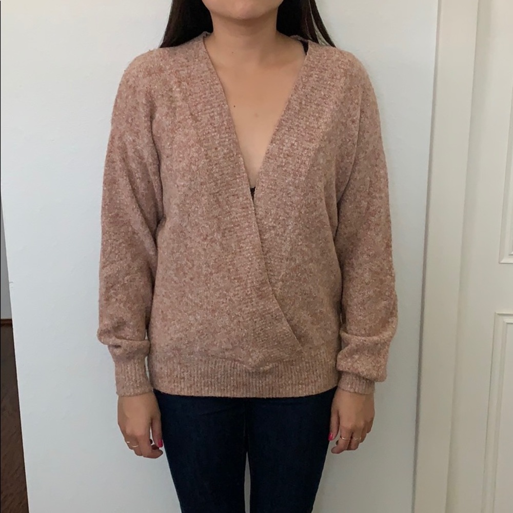UO Pink Wrap Sweater